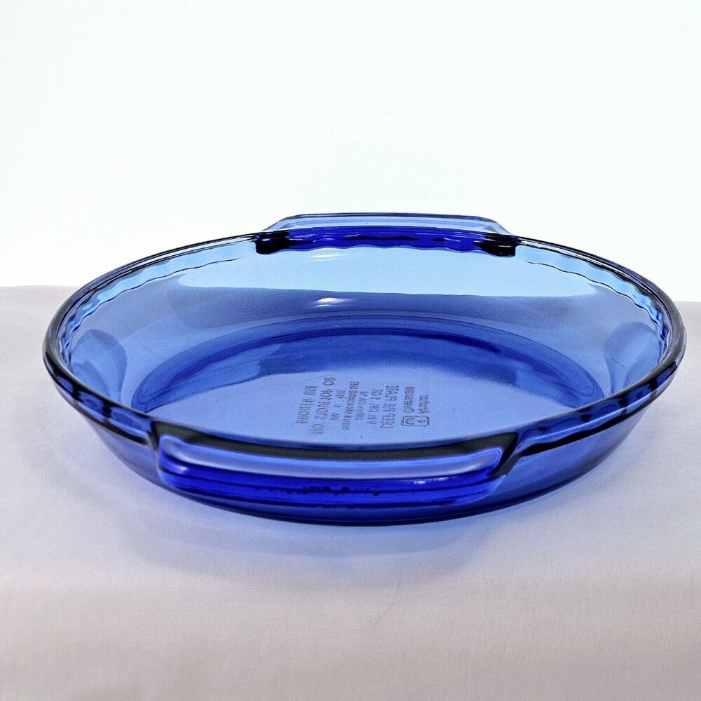 Anchor Hocking Cobalt Blue Pie Plate 9" cobalt Presence bakeware dish 1qt - Picture 9 of 12